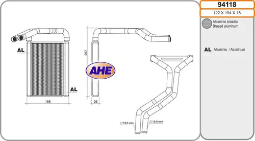 топлообменник, отопление на вътрешното пространство AHE 94118