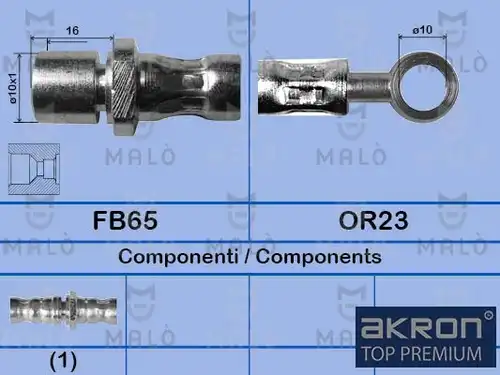 спирачен маркуч AKRON-MALÒ 80115