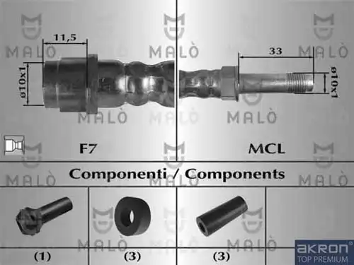 спирачен маркуч AKRON-MALÒ 80655