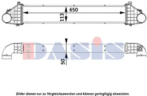 интеркулер (охладител за въздуха на турбината) AKS DASIS 097011N