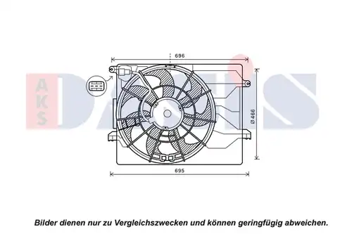 вентилатор, охлаждане на двигателя AKS DASIS 518111N
