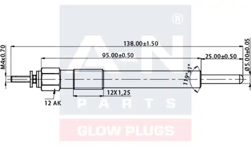 подгревна свещ A-N PARTS A-N050050