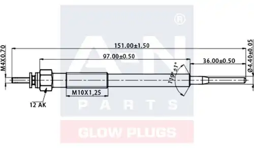 подгревна свещ A-N PARTS A-N137577