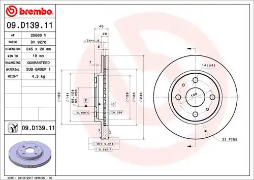 спирачен диск AP 25660 V