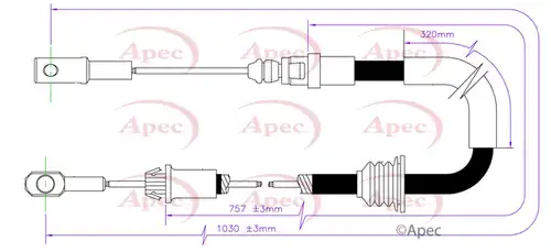 жило за ръчна спирачка APEC CAB1593