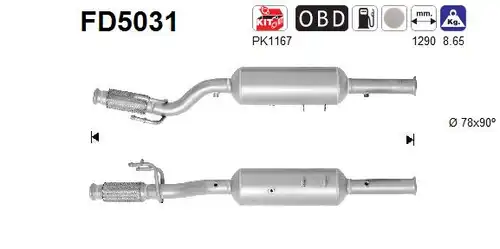 филтър за сажди/твърди частици, изпускателна система AS FD5031