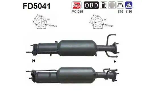 филтър за сажди/твърди частици, изпускателна система AS FD5041