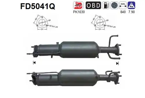 филтър за сажди/твърди частици, изпускателна система AS FD5041Q