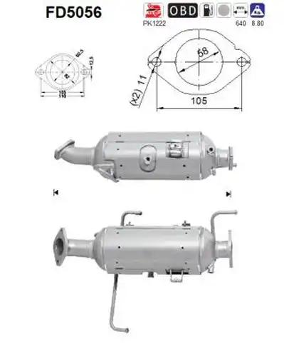 филтър за сажди/твърди частици, изпускателна система AS FD5056