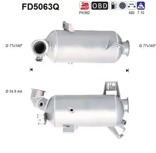 филтър за сажди/твърди частици, изпускателна система AS FD5063Q