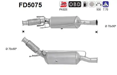 филтър за сажди/твърди частици, изпускателна система AS FD5075