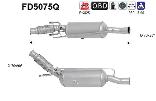 филтър за сажди/твърди частици, изпускателна система AS FD5075Q