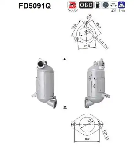 филтър за сажди/твърди частици, изпускателна система AS FD5091Q