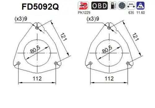 филтър за сажди/твърди частици, изпускателна система AS FD5092Q