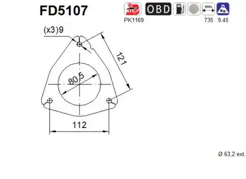 филтър за сажди/твърди частици, изпускателна система AS FD5107