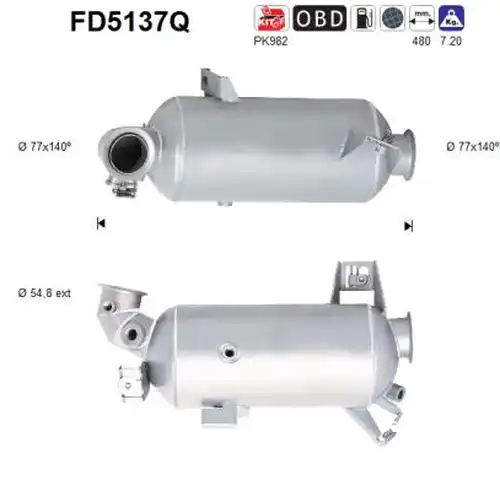 филтър за сажди/твърди частици, изпускателна система AS FD5137Q