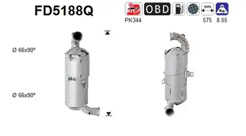 филтър за сажди/твърди частици, изпускателна система AS FD5188Q