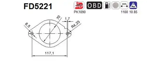 филтър за сажди/твърди частици, изпускателна система AS FD5221