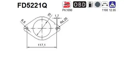 филтър за сажди/твърди частици, изпускателна система AS FD5221Q