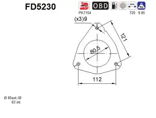 филтър за сажди/твърди частици, изпускателна система AS FD5230