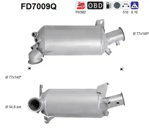 филтър за сажди/твърди частици, изпускателна система AS FD7009Q