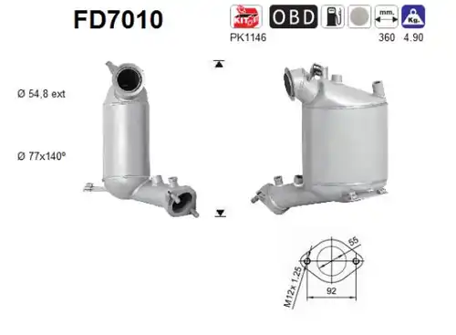 филтър за сажди/твърди частици, изпускателна система AS FD7010