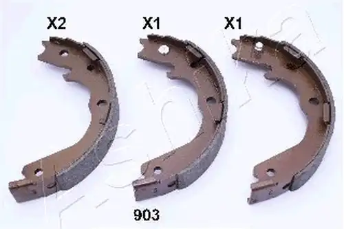 комплект спирачна челюст, ръчна спирачка ASHIKA 55-09-903