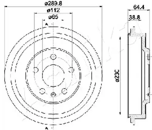 спирачен барабан ASHIKA 56-00-0911