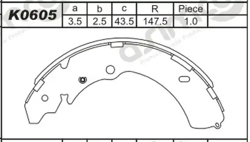 комплект спирачна челюст ASIMCO K0605