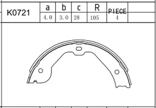 комплект спирачна челюст ASIMCO K0721