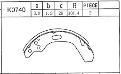 комплект спирачна челюст ASIMCO K0740