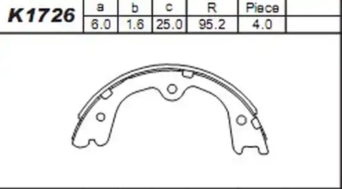 комплект спирачна челюст ASIMCO K1726