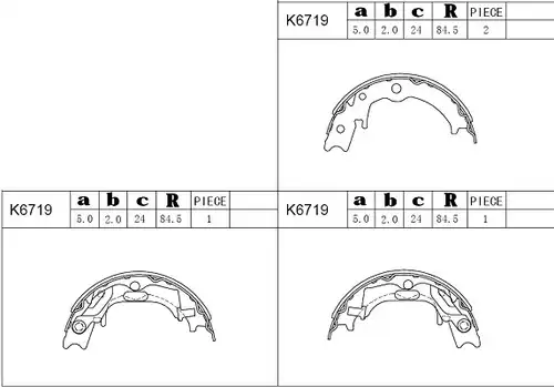 комплект спирачна челюст ASIMCO K6719