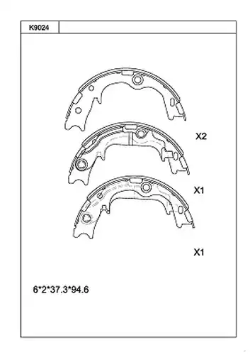комплект спирачна челюст ASIMCO K9024