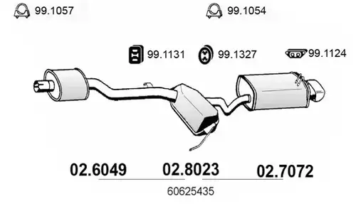 средно, задно гърне ASSO 02.8023