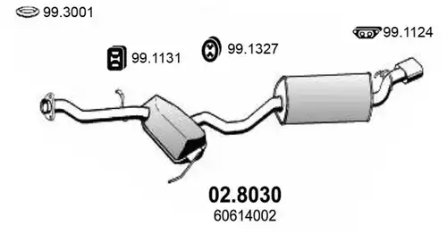 средно, задно гърне ASSO 02.8030