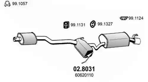 средно, задно гърне ASSO 02.8031