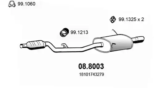 средно, задно гърне ASSO 08.8003