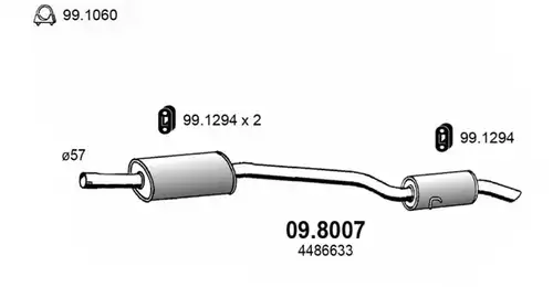 средно, задно гърне ASSO 09.8007