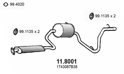 средно, задно гърне ASSO 11.8001