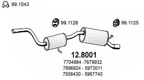 средно, задно гърне ASSO 12.8001