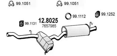 средно, задно гърне ASSO 12.8025