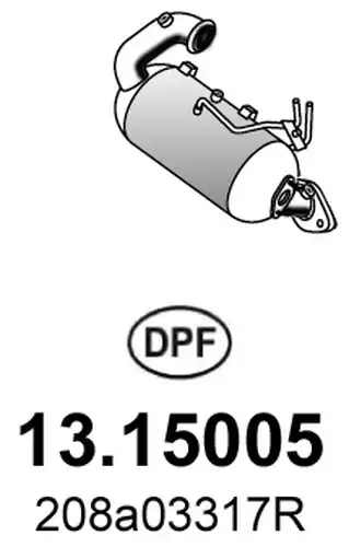 филтър за сажди/твърди частици, изпускателна система ASSO 13.15005