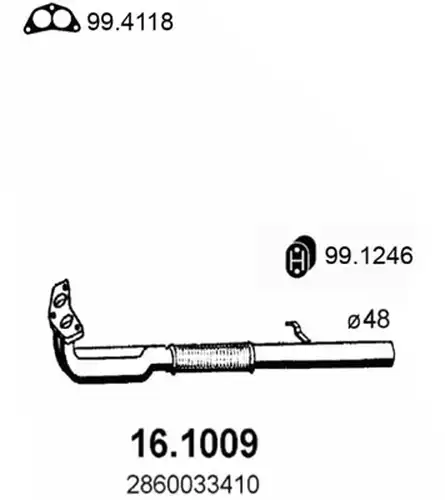 изпускателна тръба ASSO 16.1009