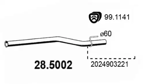 изпускателна тръба ASSO 28.5002