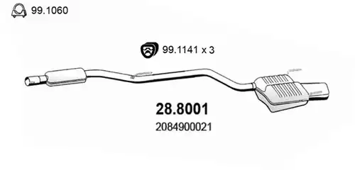 средно, задно гърне ASSO 28.8001