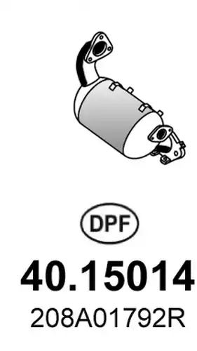 филтър за сажди/твърди частици, изпускателна система ASSO 40.15014
