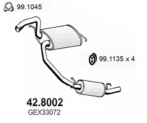 средно, задно гърне ASSO 42.8002