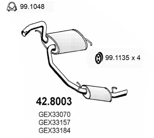 средно, задно гърне ASSO 42.8003