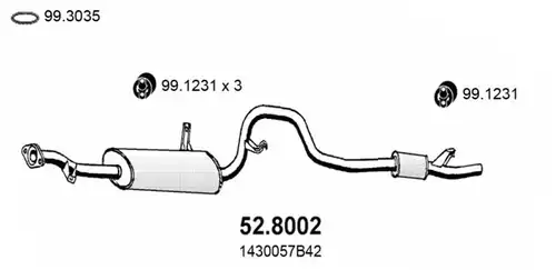 средно, задно гърне ASSO 52.8002